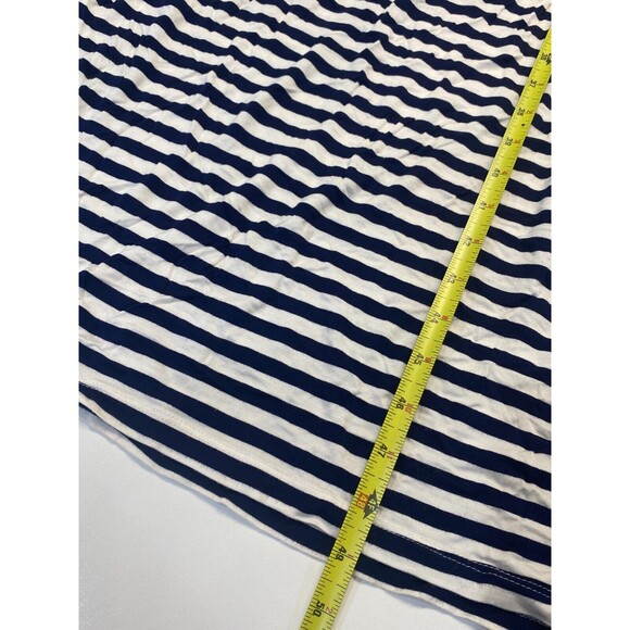 Spense Missy Size M Navy Blue and White Striped Maxi Tank Dress V-Neck - Picture 2 of 8